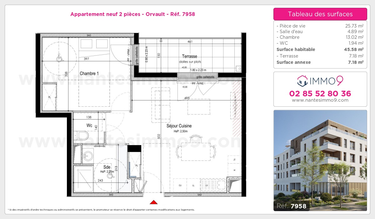 Plan et surfaces, Programme neuf Orvault Référence n° 7958