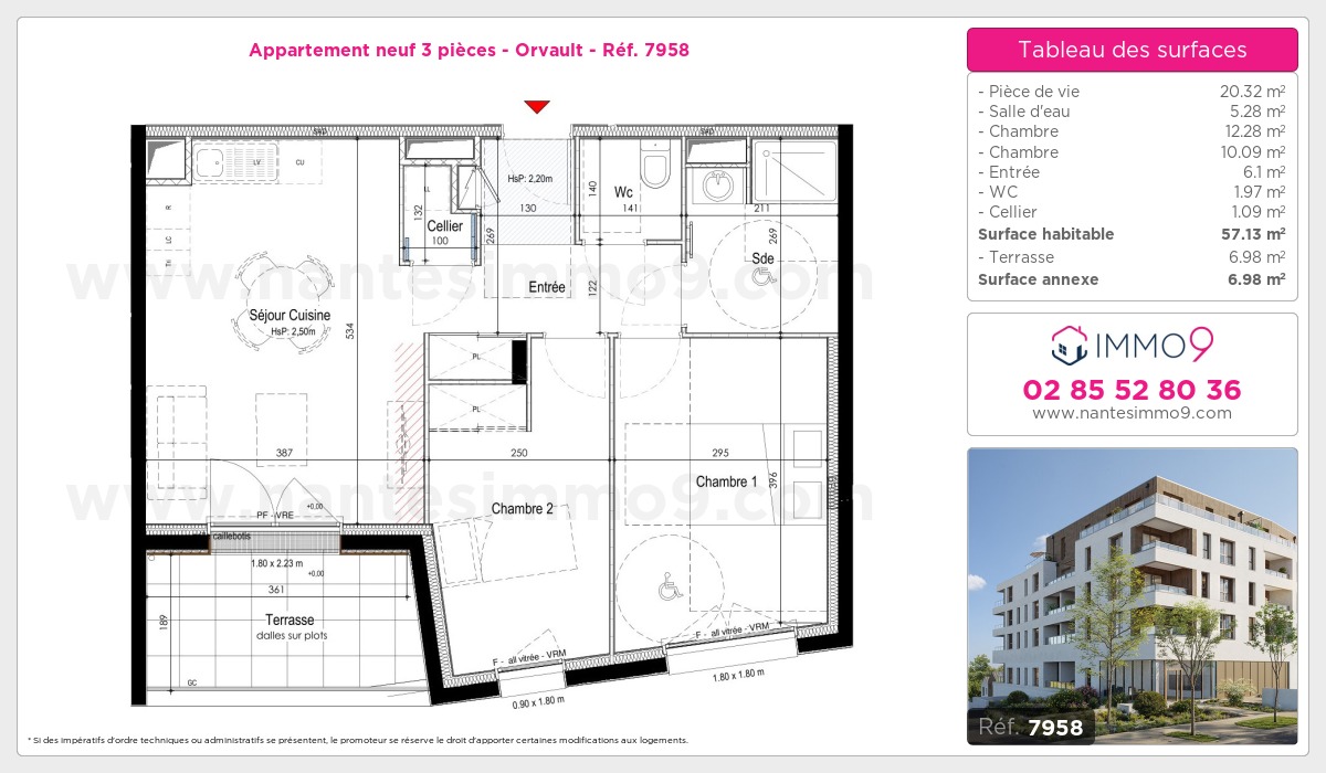 Plan et surfaces, Programme neuf Orvault Référence n° 7958