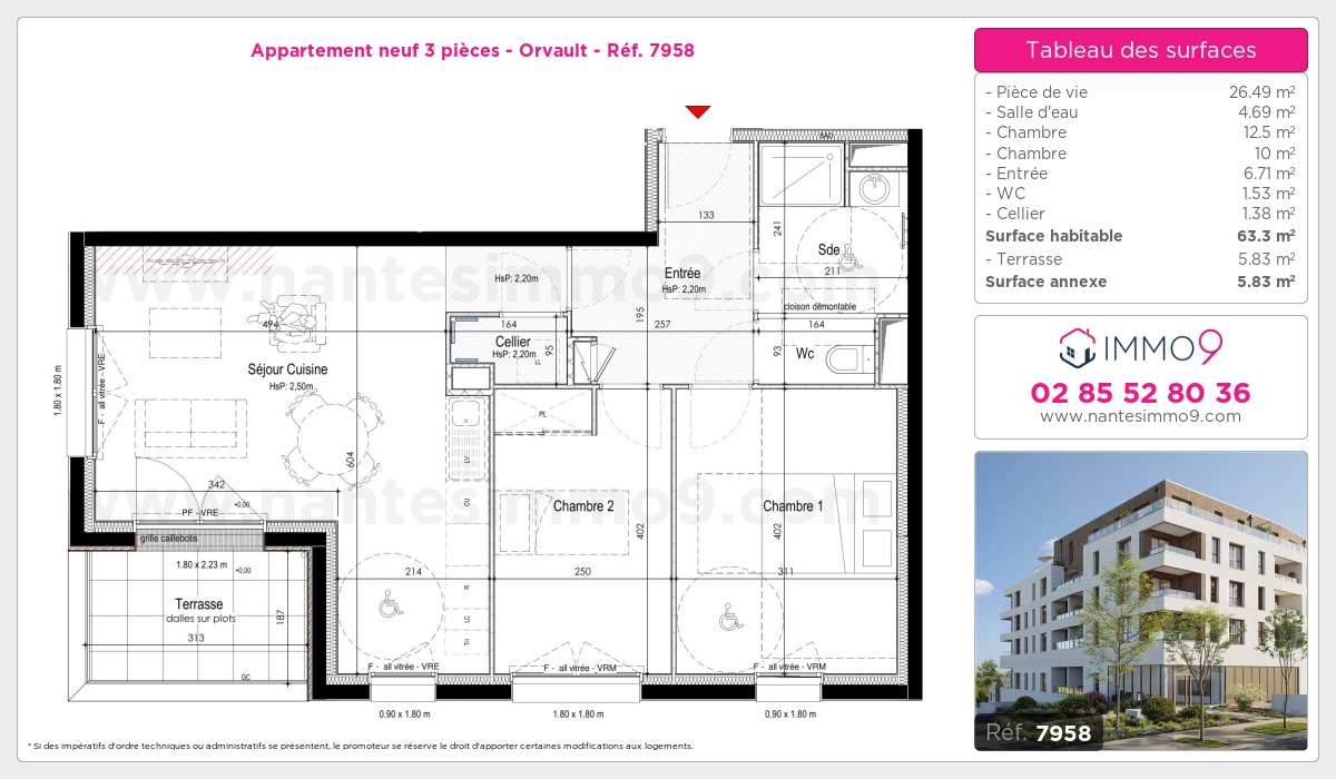 Plan et surfaces, Programme neuf Orvault Référence n° 7958