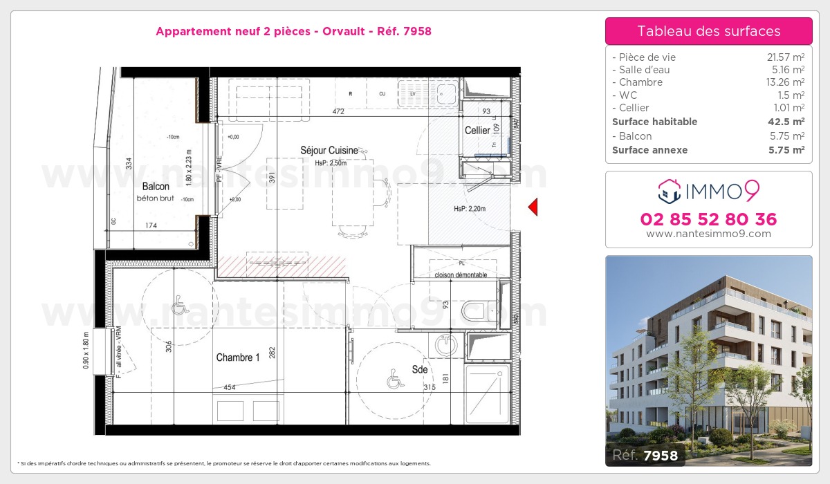 Plan et surfaces, Programme neuf Orvault Référence n° 7958