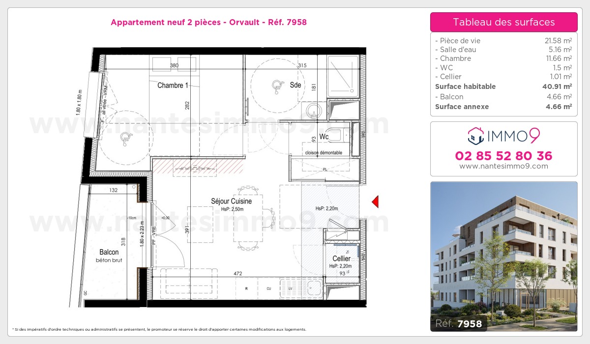 Plan et surfaces, Programme neuf Orvault Référence n° 7958