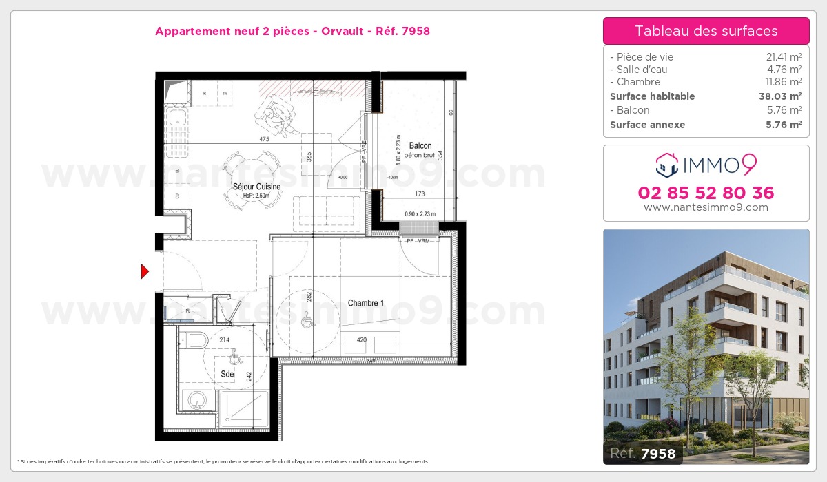 Plan et surfaces, Programme neuf Orvault Référence n° 7958