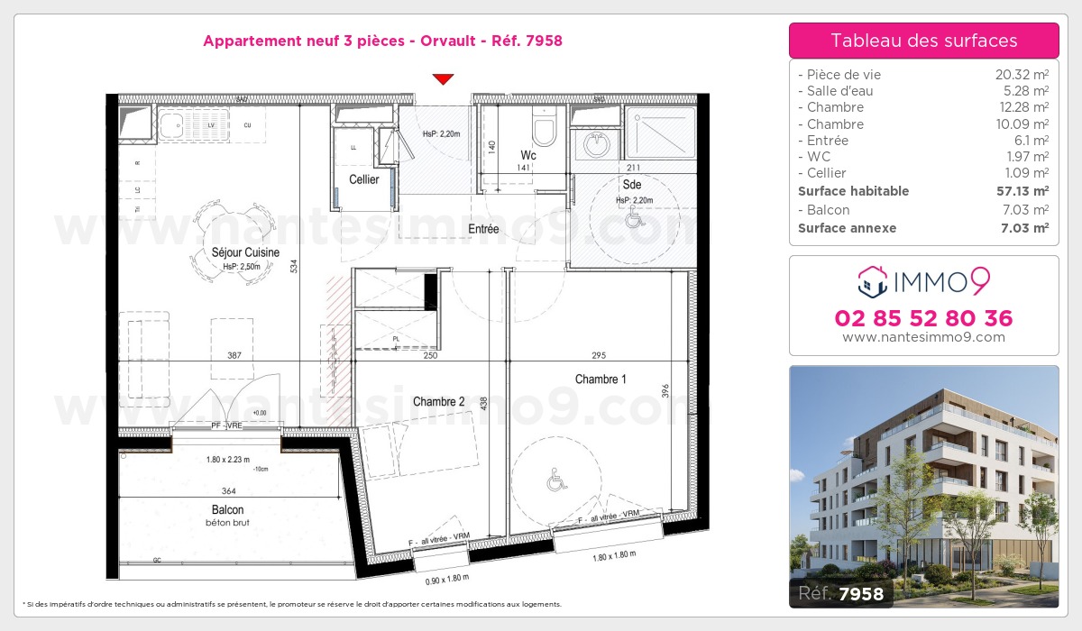 Plan et surfaces, Programme neuf Orvault Référence n° 7958
