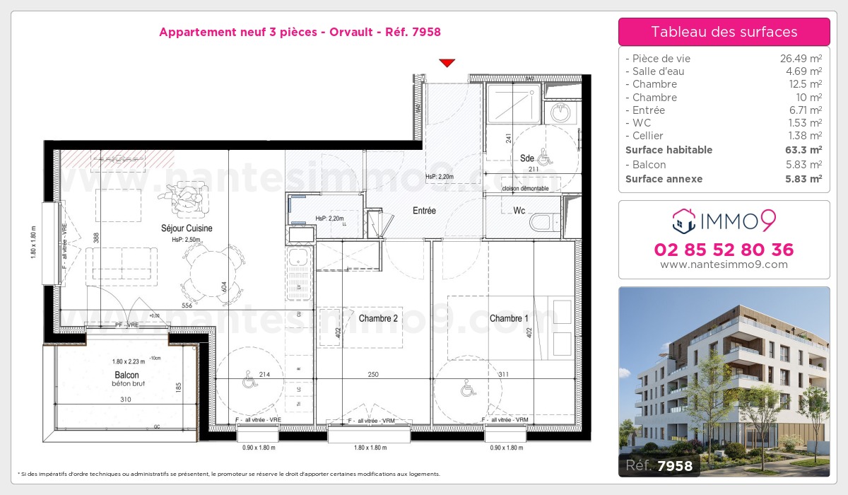 Plan et surfaces, Programme neuf Orvault Référence n° 7958
