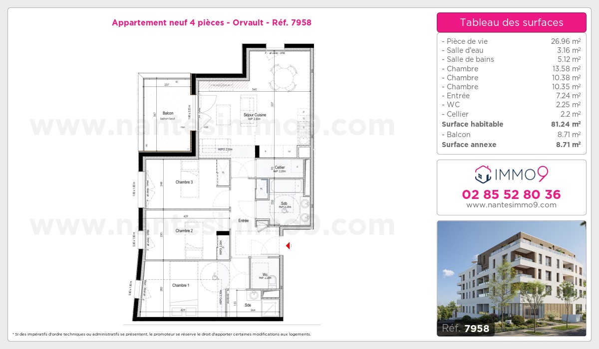 Plan et surfaces, Programme neuf Orvault Référence n° 7958