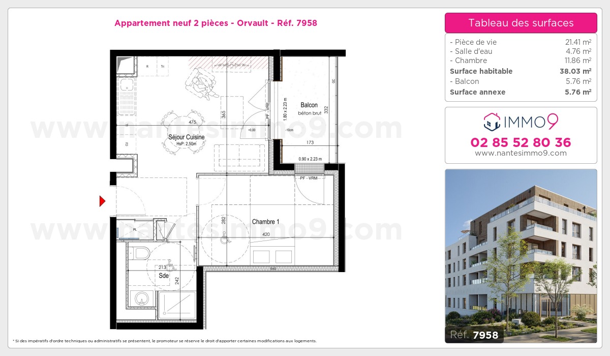 Plan et surfaces, Programme neuf Orvault Référence n° 7958