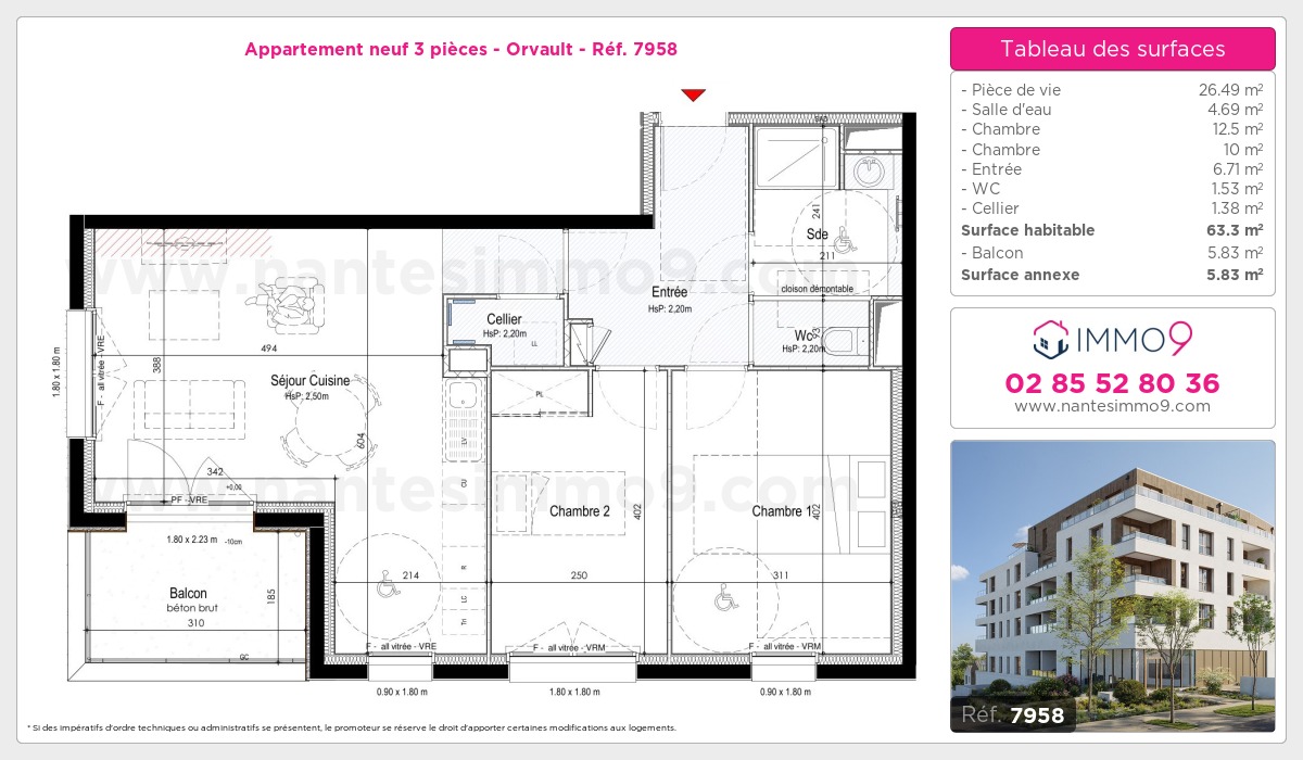 Plan et surfaces, Programme neuf Orvault Référence n° 7958