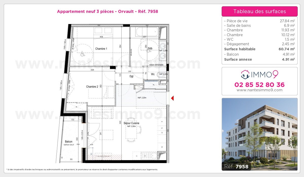 Plan et surfaces, Programme neuf Orvault Référence n° 7958
