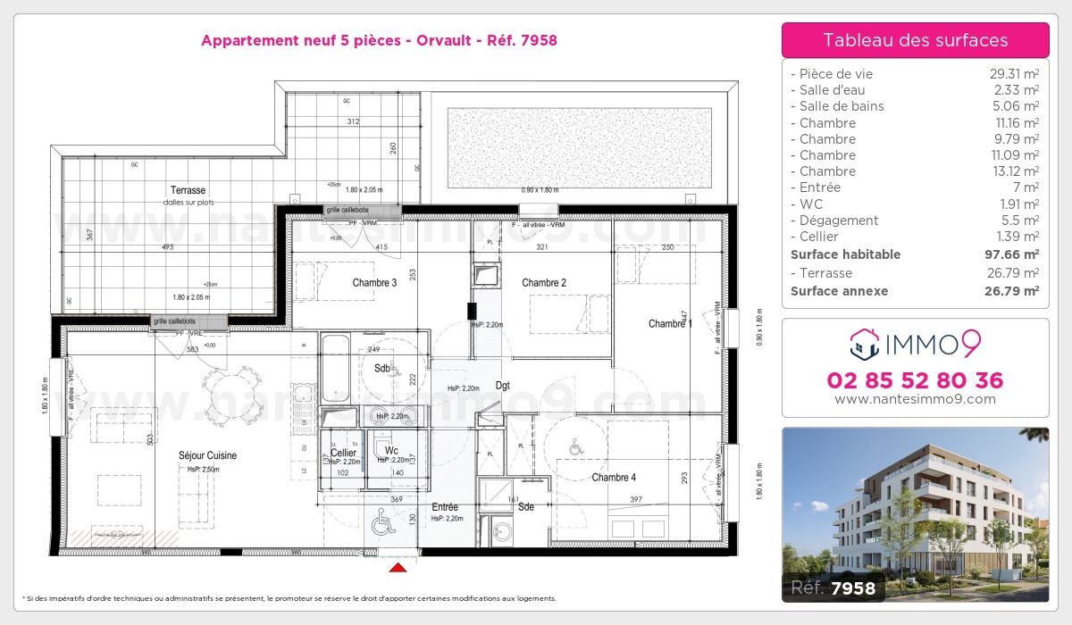 Plan et surfaces, Programme neuf Orvault Référence n° 7958