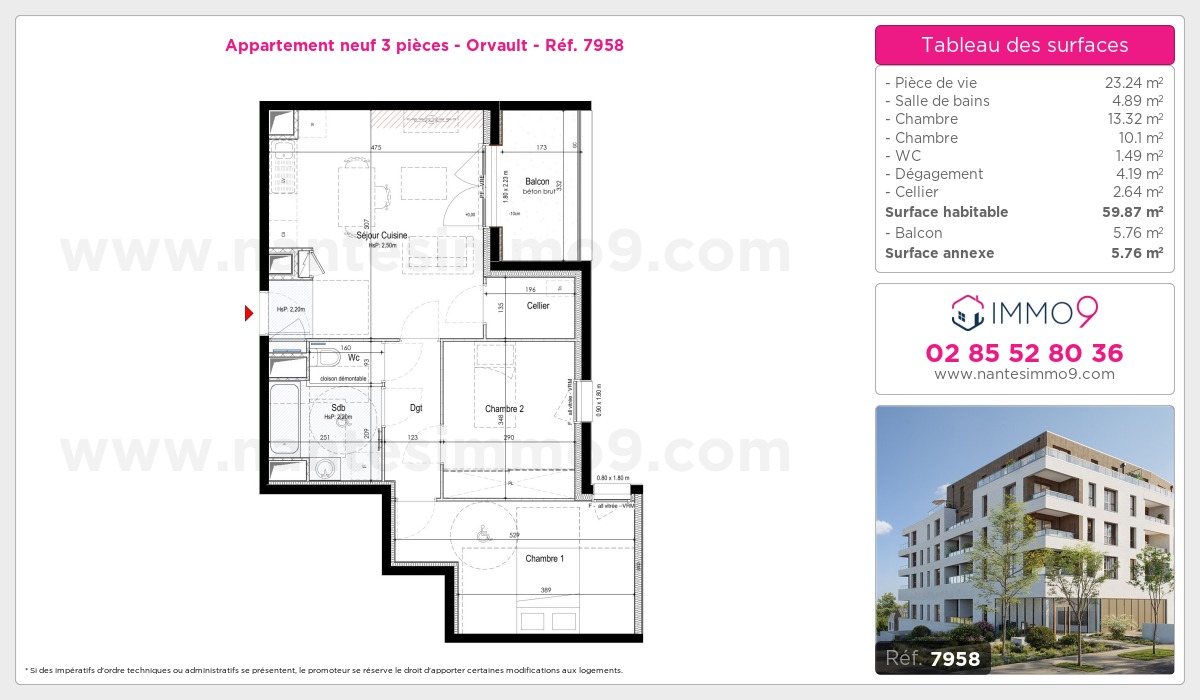 Plan et surfaces, Programme neuf Orvault Référence n° 7958