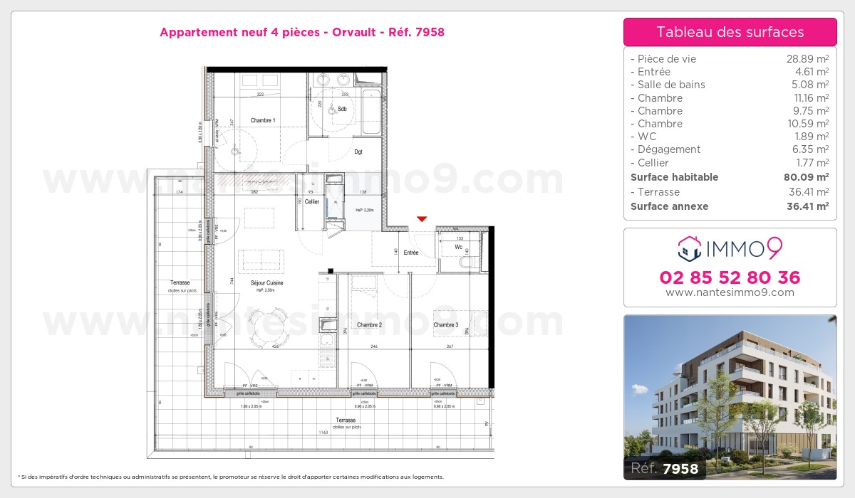 Plan et surfaces, Programme neuf Orvault Référence n° 7958