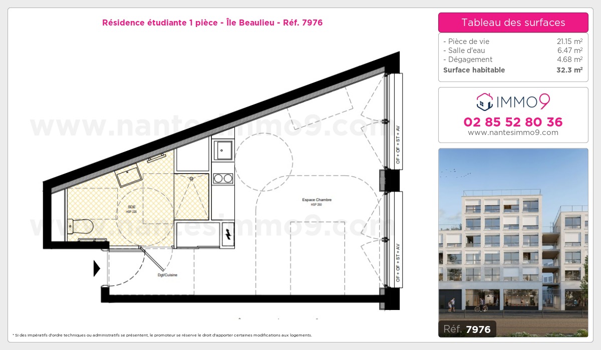 Plan et surfaces, Programme neuf Nantes : Île Beaulieu Référence n° 7976
