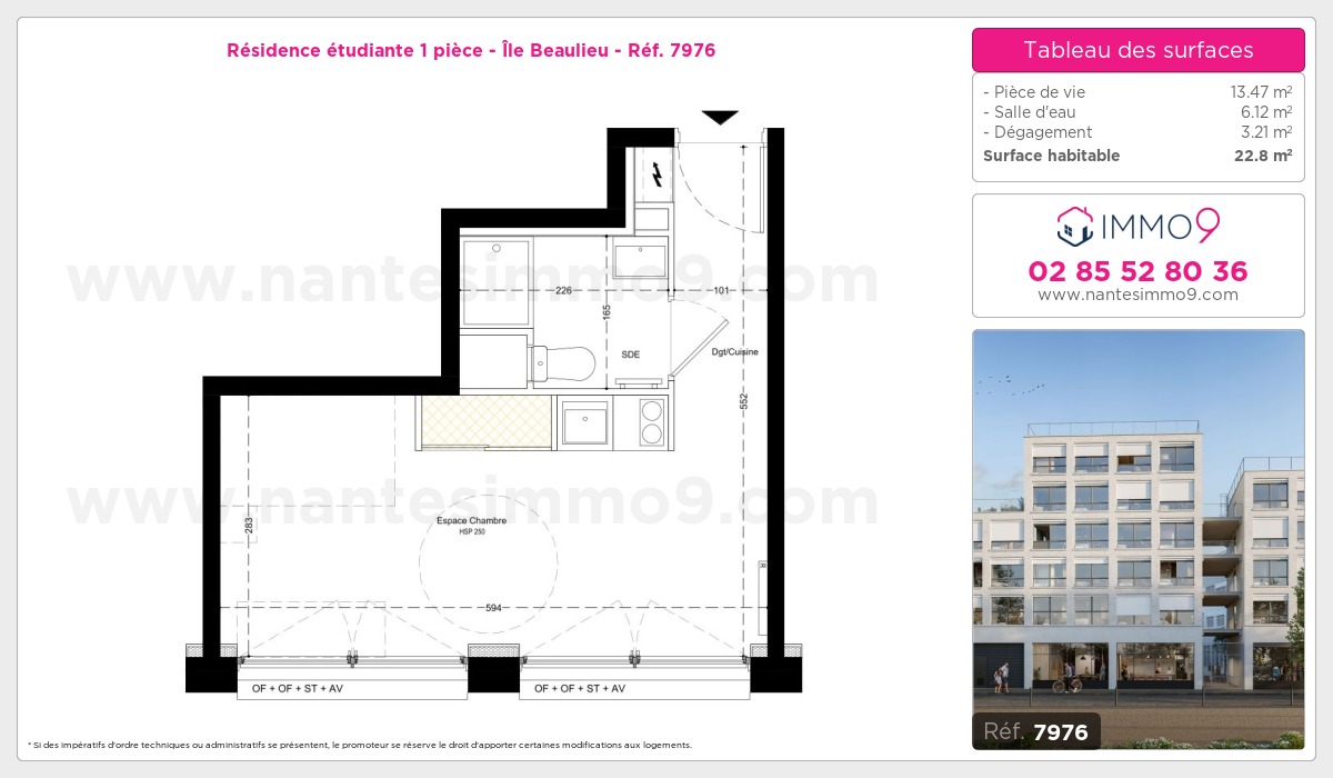 Plan et surfaces, Programme neuf Nantes : Île Beaulieu Référence n° 7976