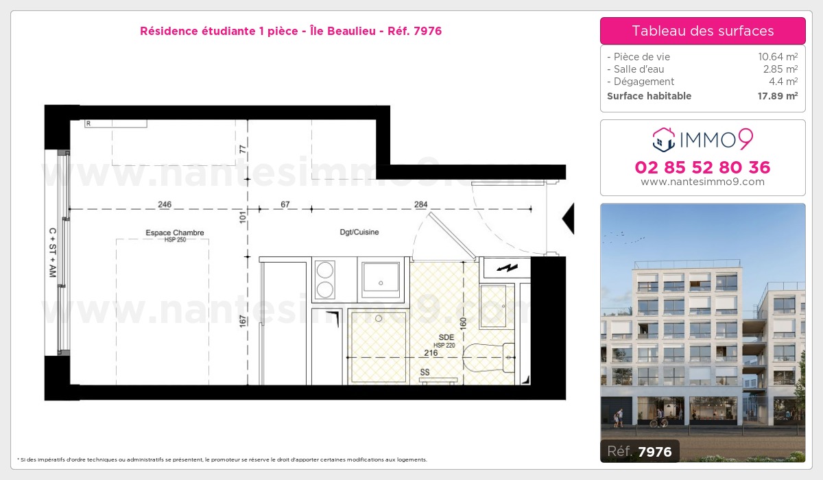 Plan et surfaces, Programme neuf Nantes : Île Beaulieu Référence n° 7976