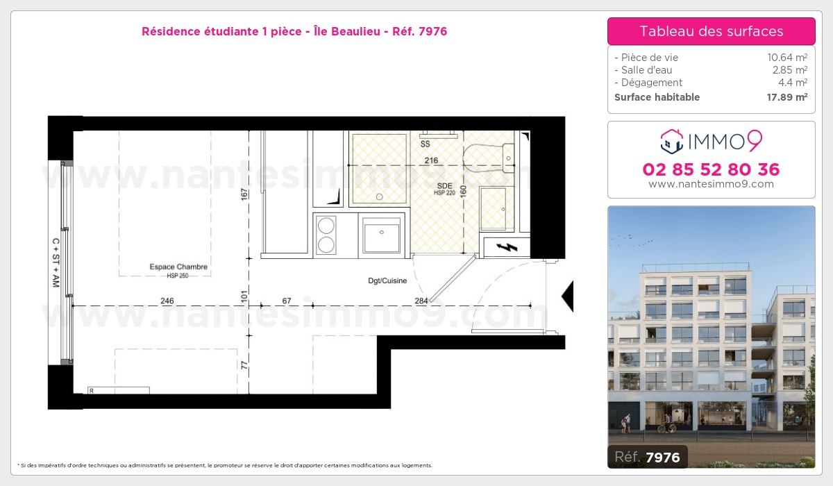 Plan et surfaces, Programme neuf Nantes : Île Beaulieu Référence n° 7976