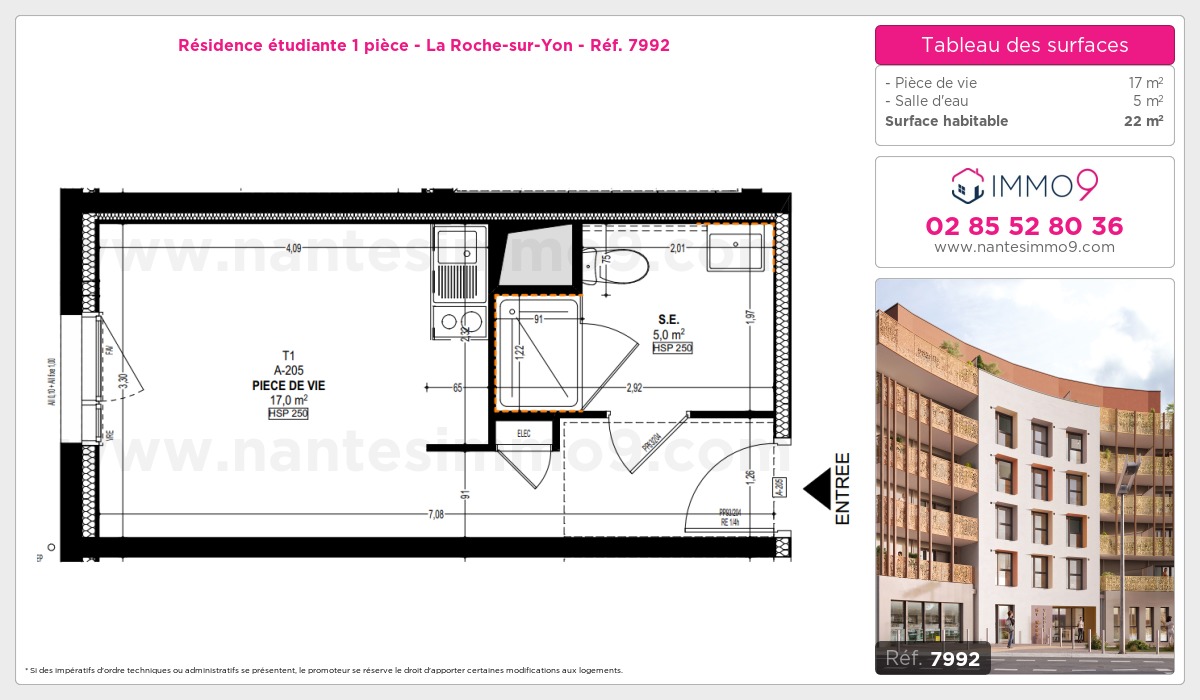 Plan et surfaces, Programme neuf Roche-sur-Yon Référence n° 7992