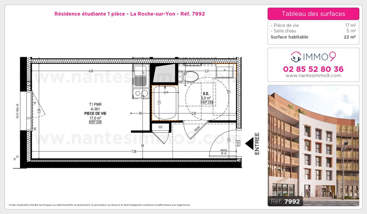 Plan et surfaces, Programme neuf Roche-sur-Yon Référence n° 7992