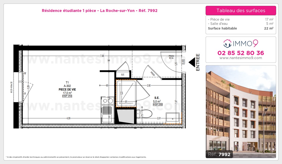 Plan et surfaces, Programme neuf Roche-sur-Yon Référence n° 7992