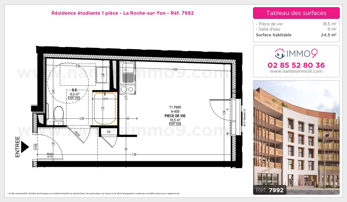 Plan et surfaces, Programme neuf Roche-sur-Yon Référence n° 7992