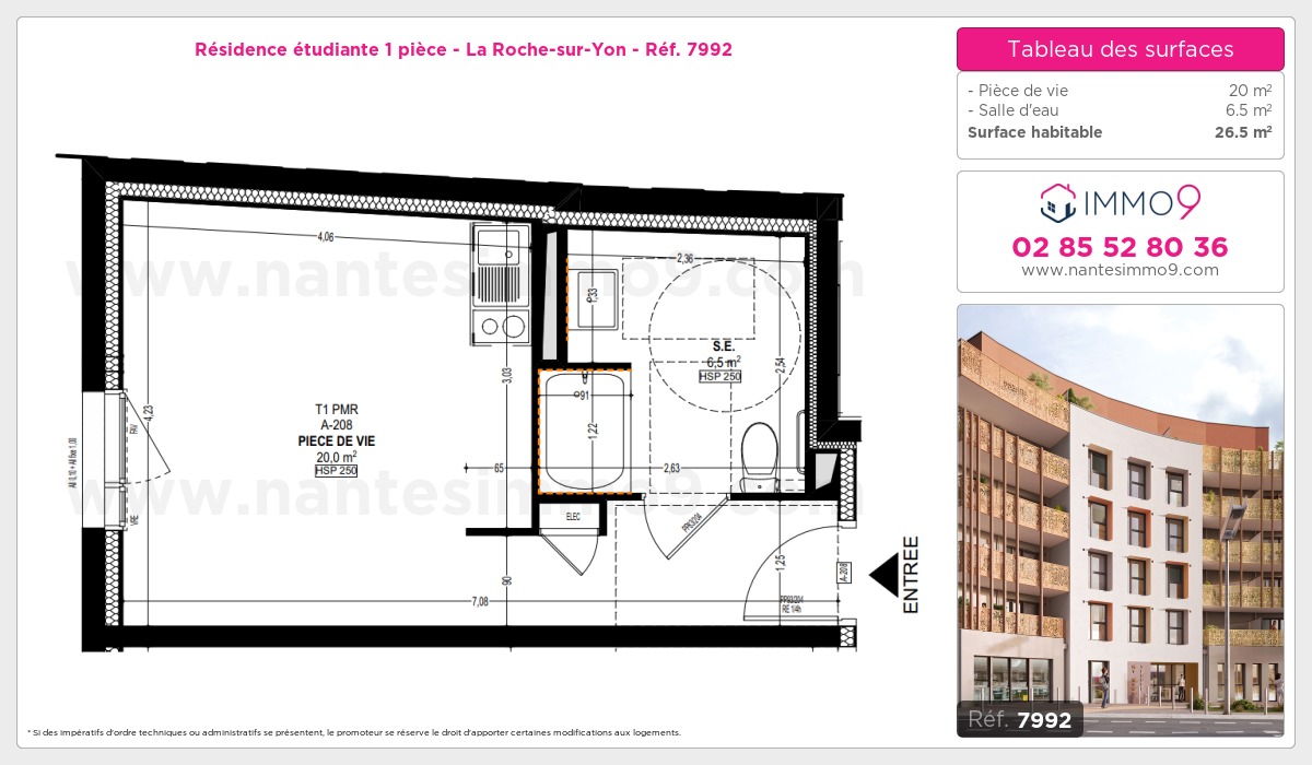 Plan et surfaces, Programme neuf Roche-sur-Yon Référence n° 7992