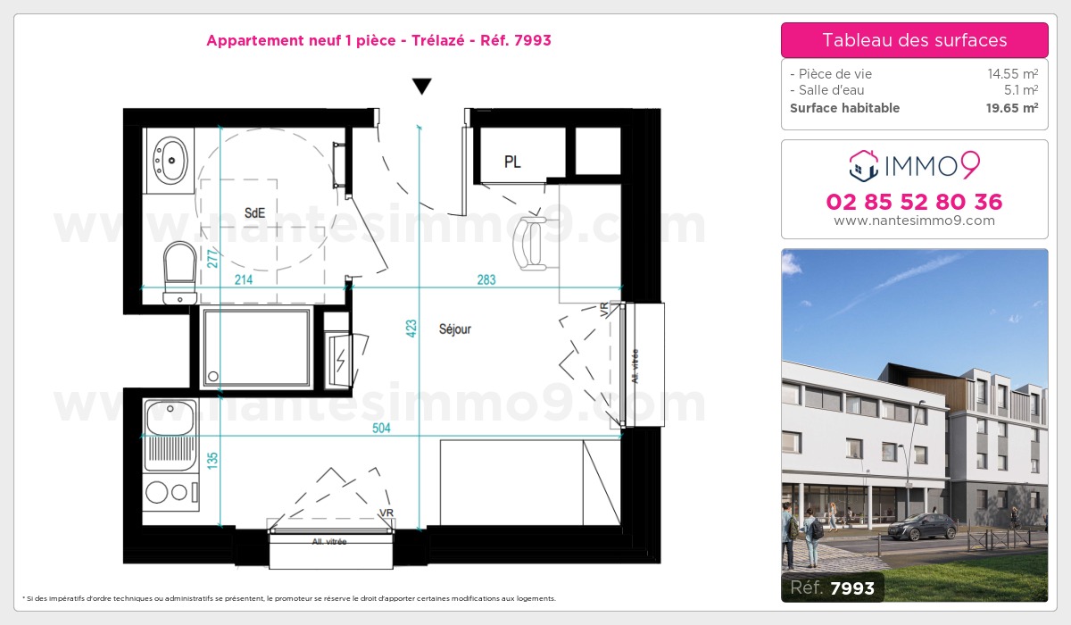 Plan et surfaces, Programme neuf Trélazé Référence n° 7993
