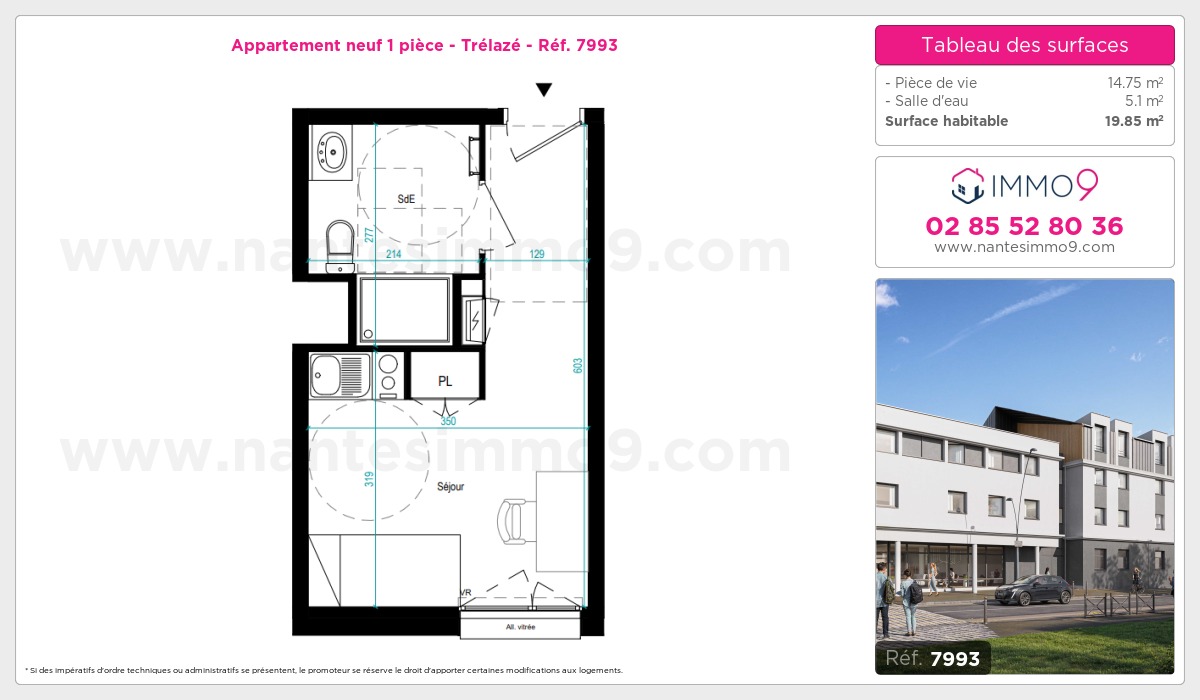 Plan et surfaces, Programme neuf Trélazé Référence n° 7993