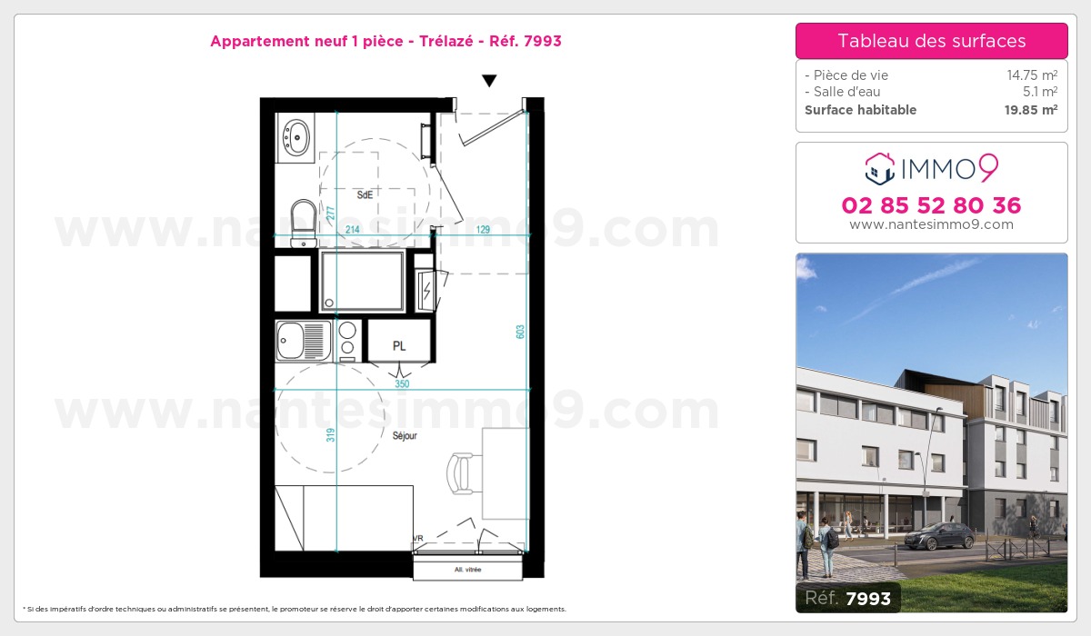 Plan et surfaces, Programme neuf Trélazé Référence n° 7993
