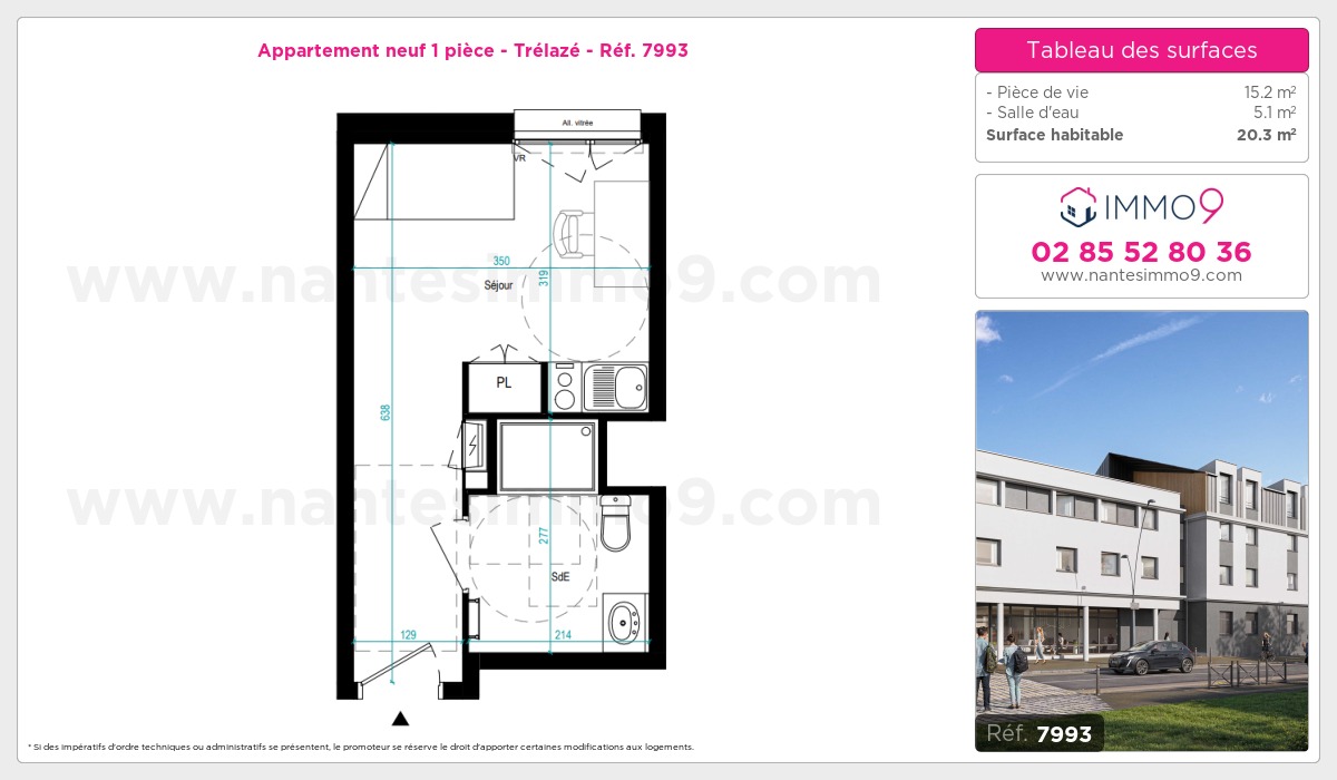 Plan et surfaces, Programme neuf Trélazé Référence n° 7993