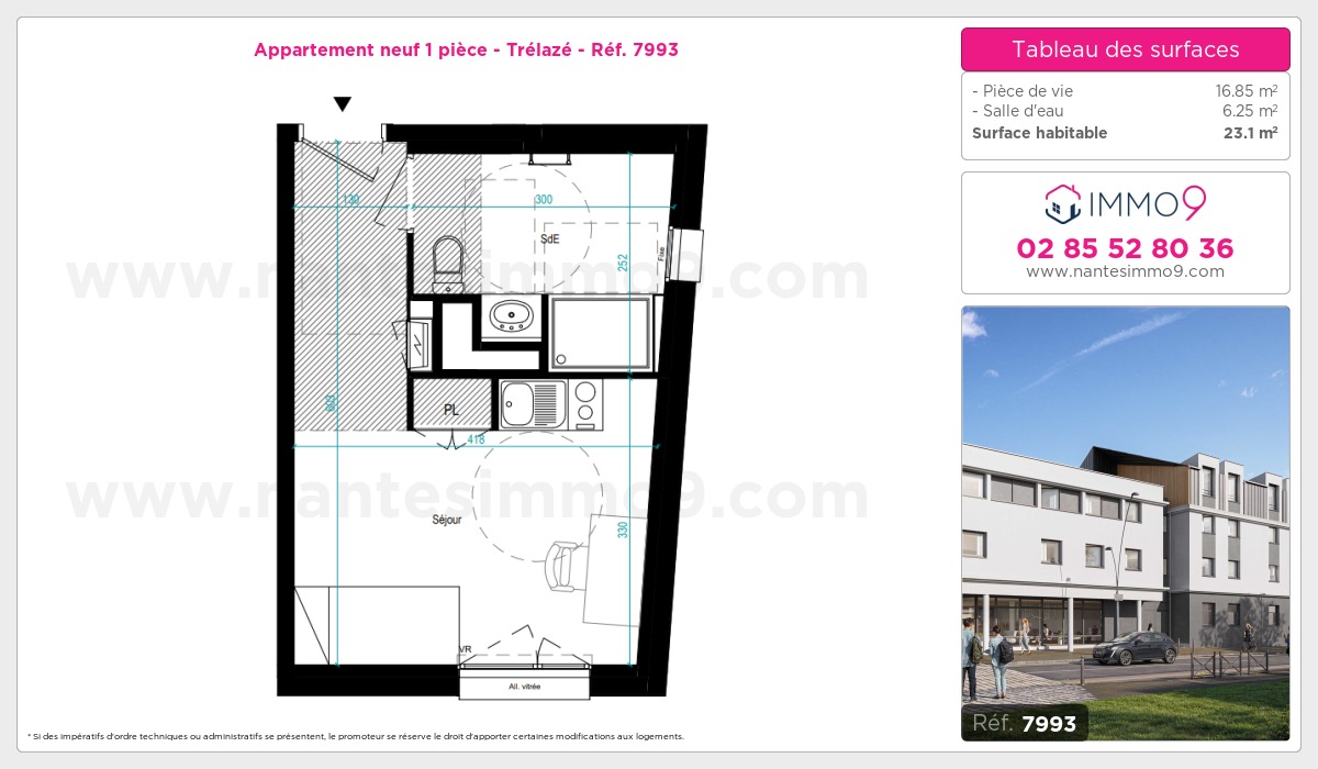 Plan et surfaces, Programme neuf Trélazé Référence n° 7993