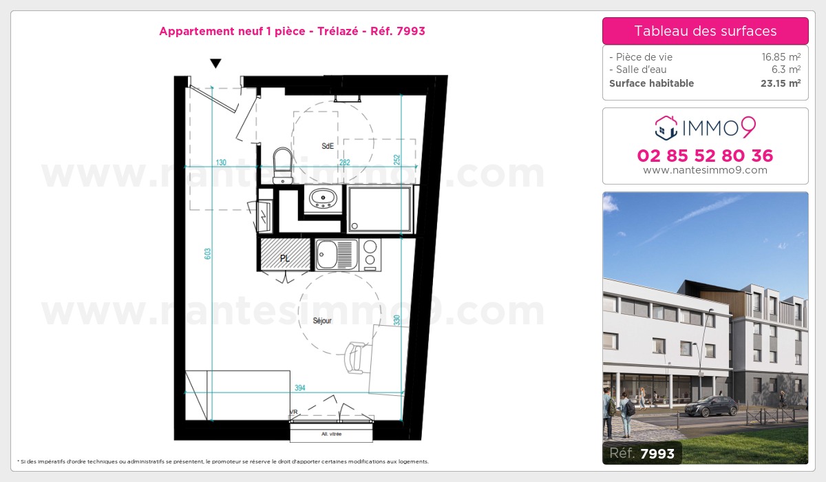 Plan et surfaces, Programme neuf Trélazé Référence n° 7993