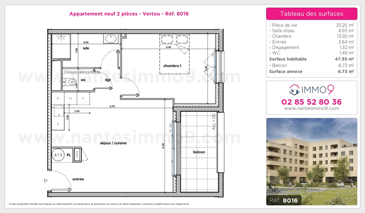 Plan et surfaces, Programme neuf Vertou Référence n° 8016