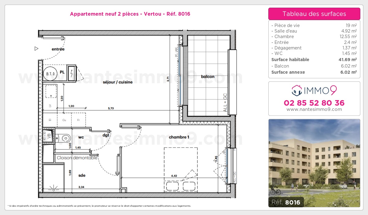 Plan et surfaces, Programme neuf Vertou Référence n° 8016