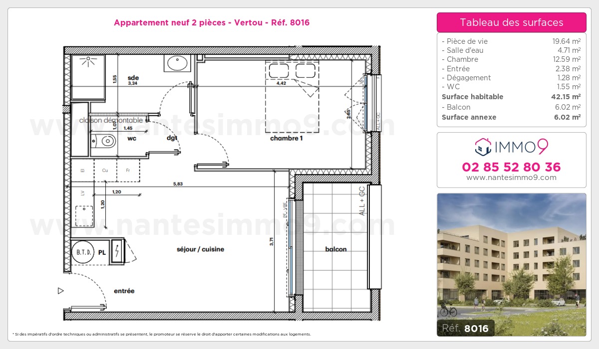 Plan et surfaces, Programme neuf Vertou Référence n° 8016