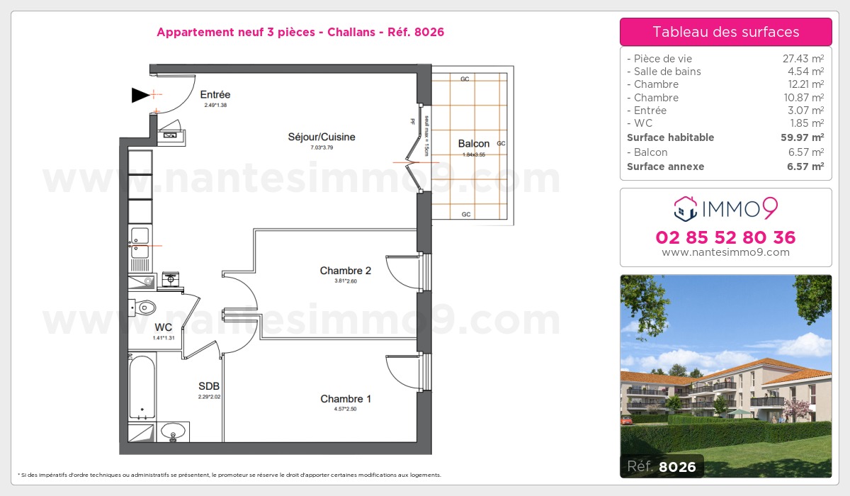 Plan et surfaces, Programme neuf Challans Référence n° 8026