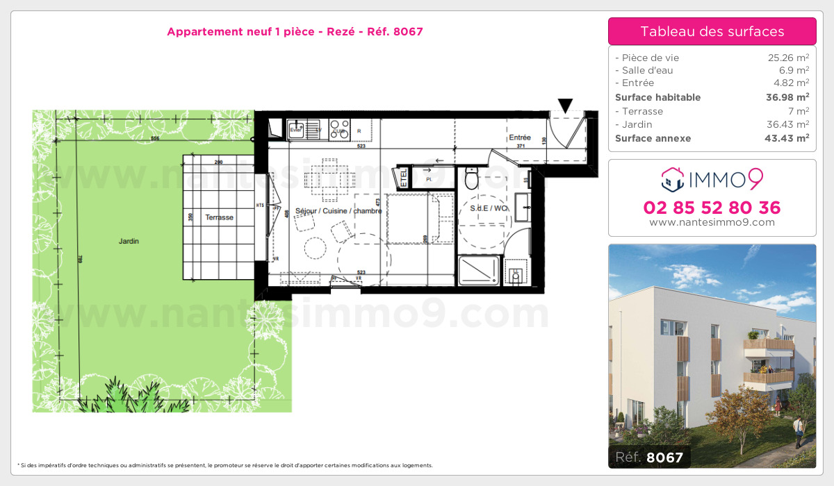 Plan et surfaces, Programme neuf Rezé Référence n° 8067