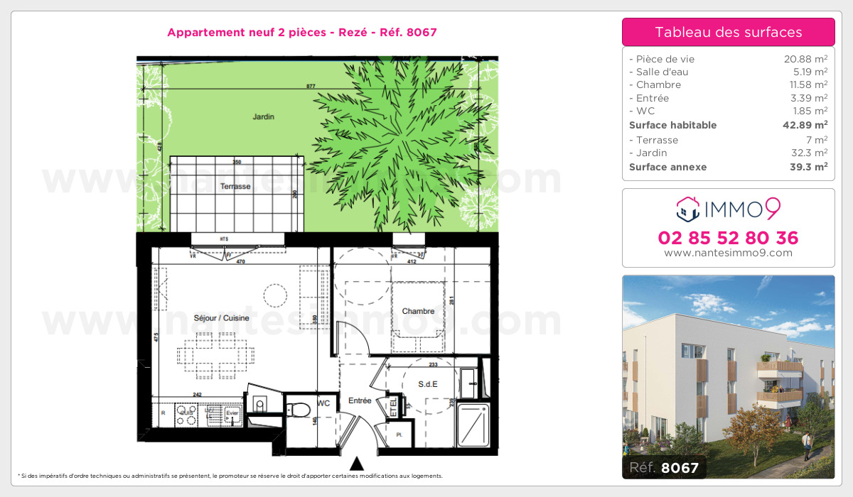 Plan et surfaces, Programme neuf Rezé Référence n° 8067