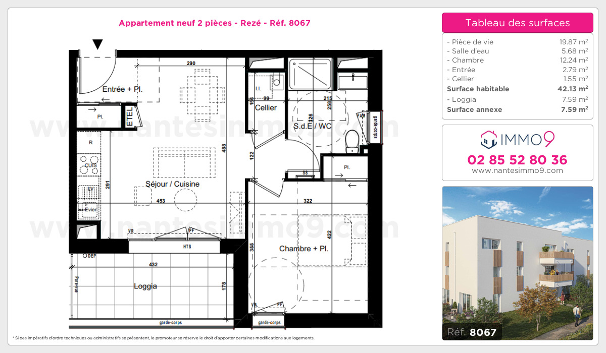 Plan et surfaces, Programme neuf Rezé Référence n° 8067