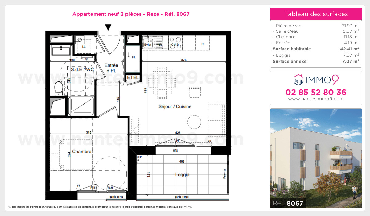 Plan et surfaces, Programme neuf Rezé Référence n° 8067