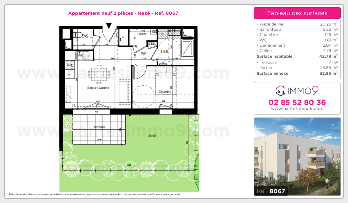Plan et surfaces, Programme neuf Rezé Référence n° 8067