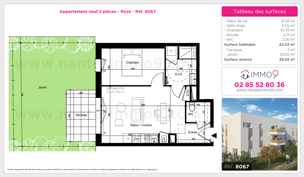 Plan et surfaces, Programme neuf Rezé Référence n° 8067