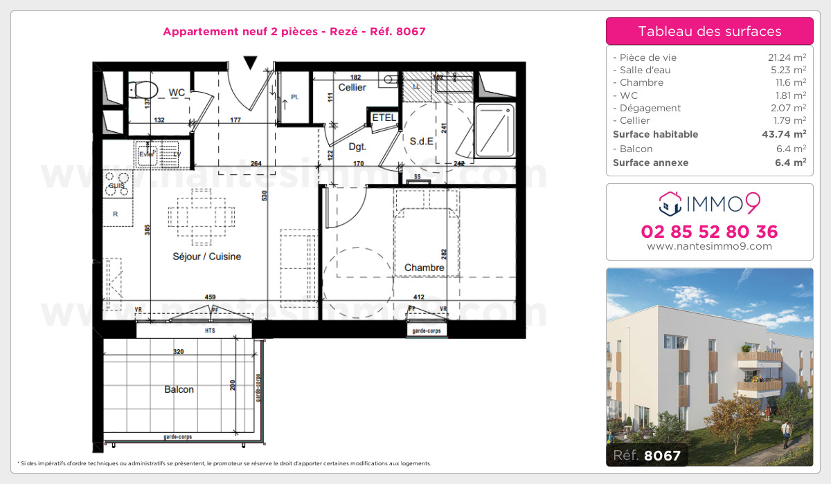 Plan et surfaces, Programme neuf Rezé Référence n° 8067