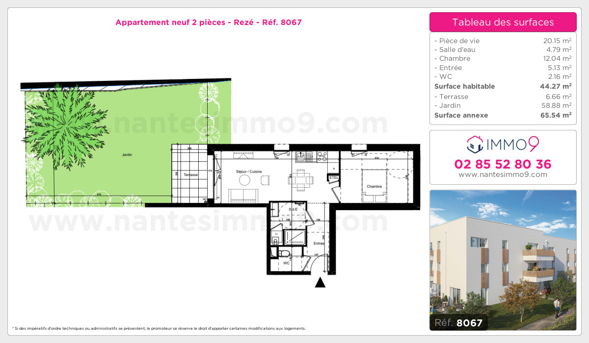 Plan et surfaces, Programme neuf Rezé Référence n° 8067
