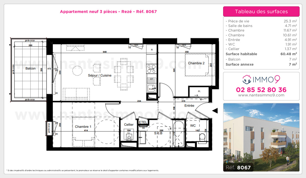 Plan et surfaces, Programme neuf Rezé Référence n° 8067