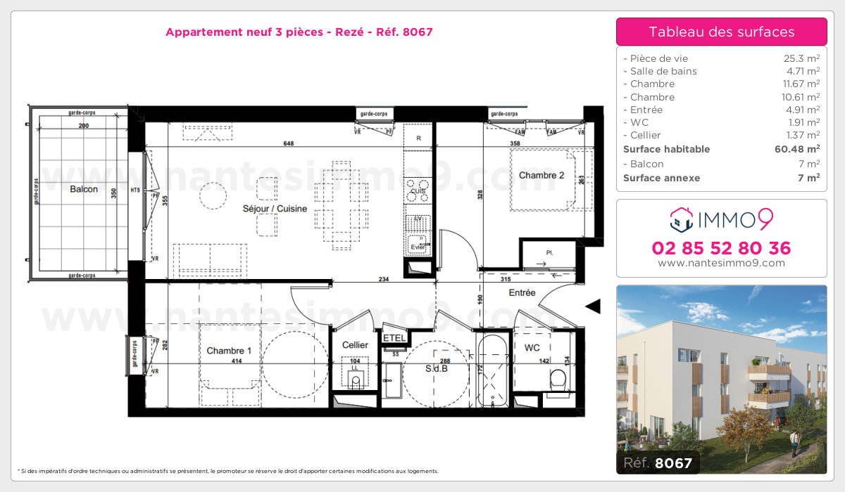 Plan et surfaces, Programme neuf Rezé Référence n° 8067