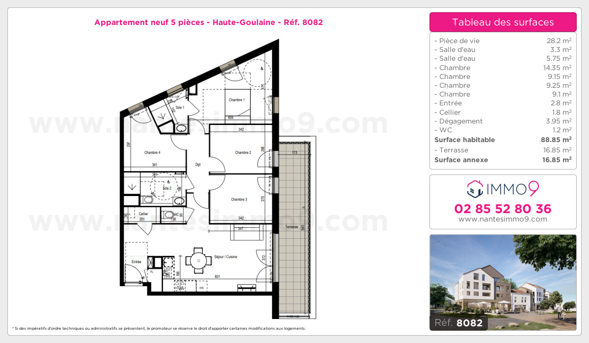 Plan et surfaces, Programme neuf Haute-Goulaine Référence n° 8082