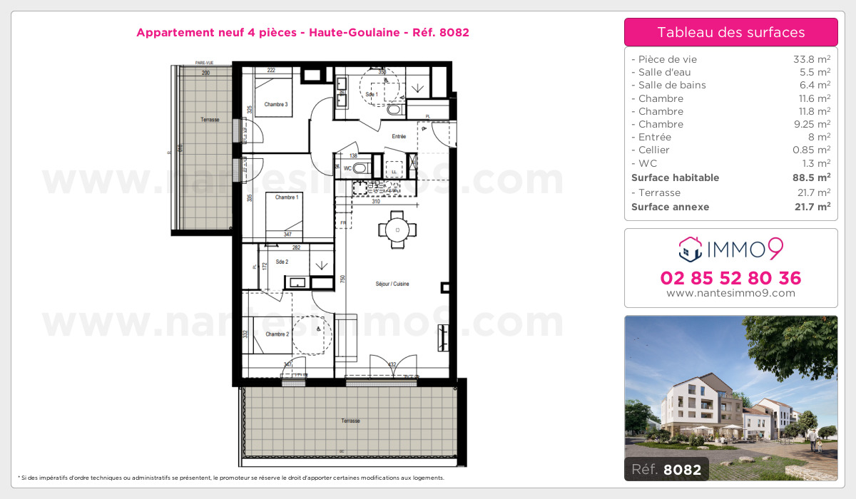 Plan et surfaces, Programme neuf Haute-Goulaine Référence n° 8082