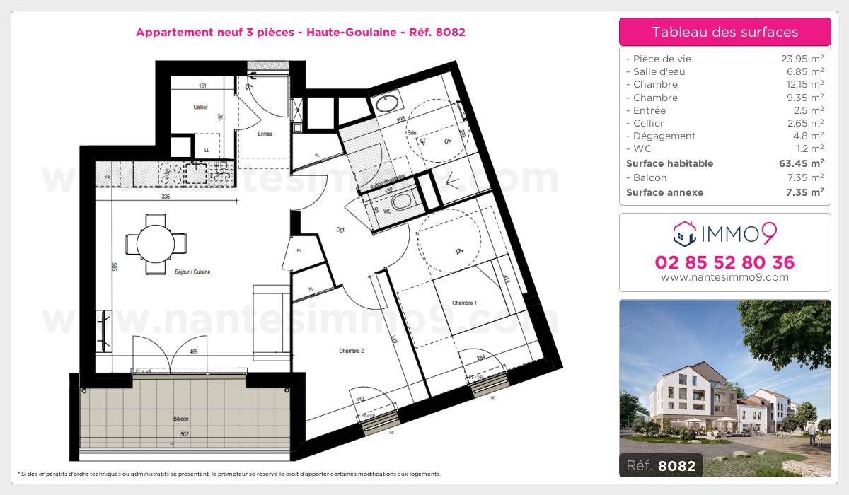 Plan et surfaces, Programme neuf Haute-Goulaine Référence n° 8082