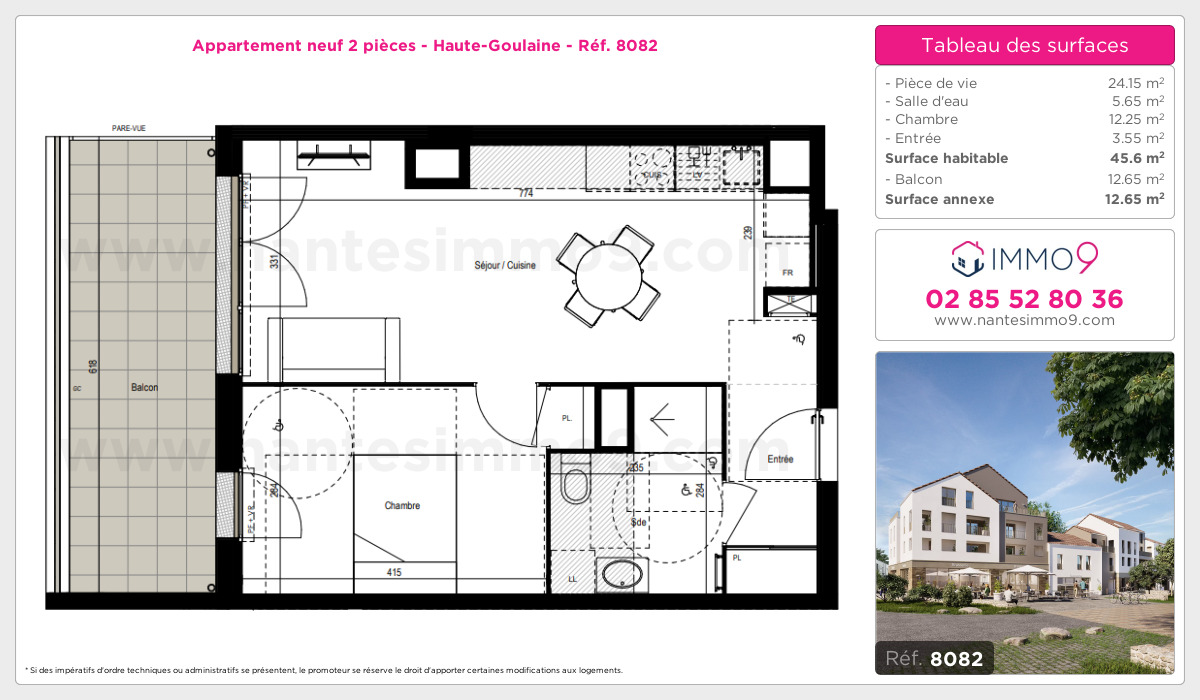 Plan et surfaces, Programme neuf Haute-Goulaine Référence n° 8082