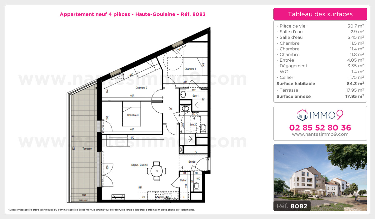 Plan et surfaces, Programme neuf Haute-Goulaine Référence n° 8082