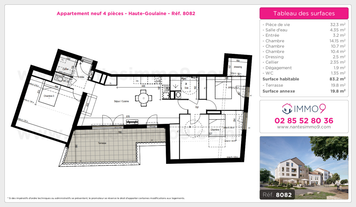 Plan et surfaces, Programme neuf Haute-Goulaine Référence n° 8082